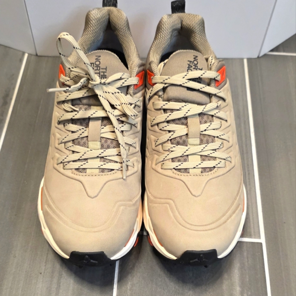 Like New The North Face Beige Sneakers with Orange Accents, size 11